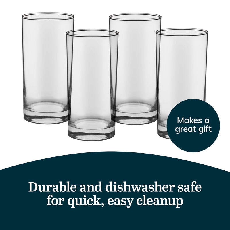 Libbey Heavy Base Drinking Glasses Set of 8, 15.5 Oz Elegant, Weighted Clear Water Glasses, Dishwasher Safe Glass Cups Set for Parties, Birthdays - Image 5